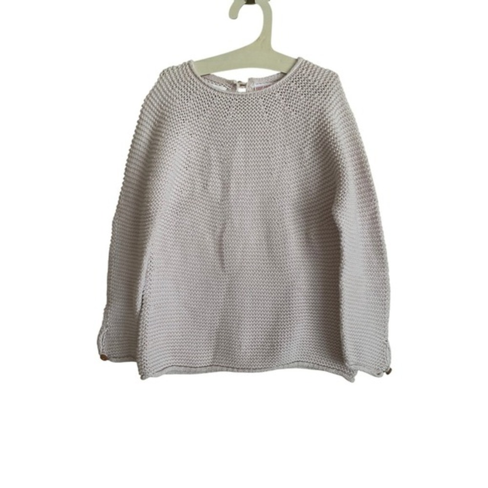Zara Baby Girl Chunky Roll Neck Sweater 12-18M Pink Cotton Fisherman Cottage - Picture 3 of 6